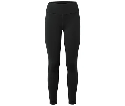 Schwarze Leggings vor einem weißen Hintergrund.