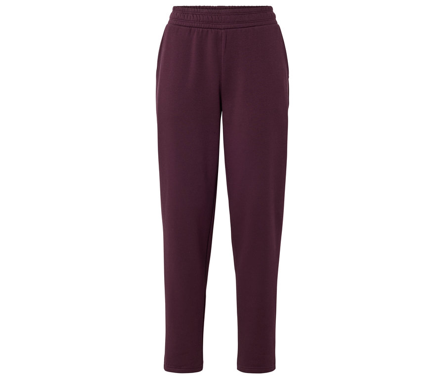 Weinrote Sweathose mit elastischem Bund und seitlichen Taschen.