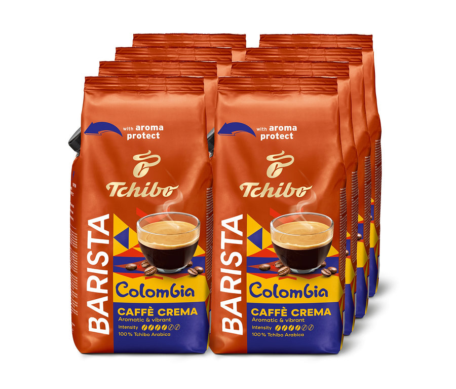 Mehrere Packungen Tchibo Barista Colombia Caffè Crema Kaffeebohnen.