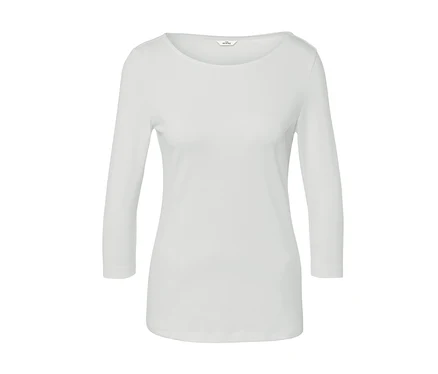 Weißes Langarmshirt.