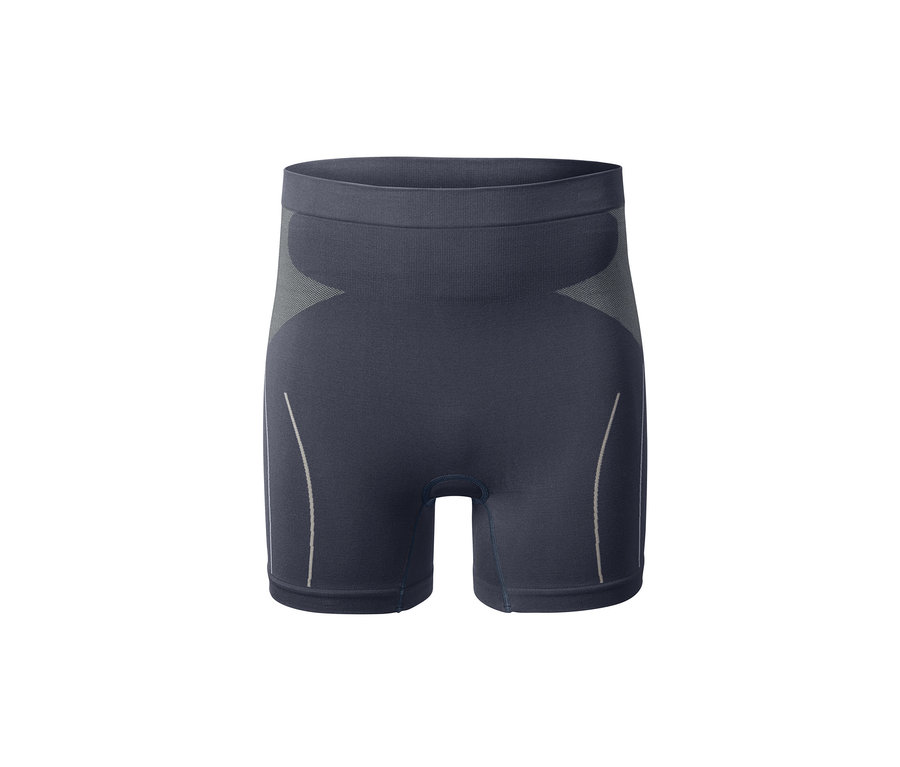 Dunkelblaue Herren-Rad-Unterhose mit grauen Details.