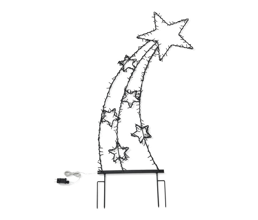 Zwei LED-Sternschnuppen auf weißem Hintergrund.