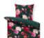 Grüne Biber-Bettwäsche mit Blumenmuster.