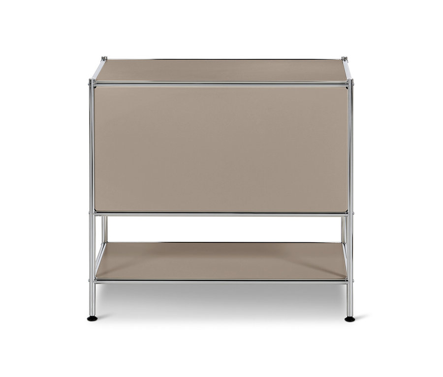 Taupefarbenes Sideboard Metall »CN3« mit Klappe.