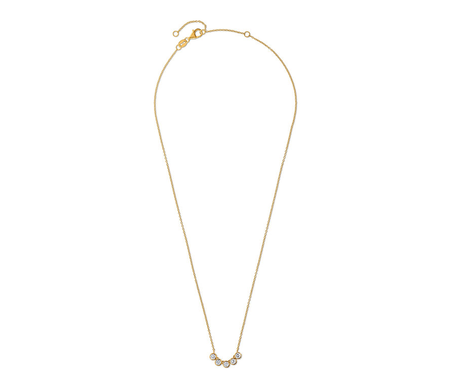 Goldene 925 Silber Kette Tennis Zirkonia.