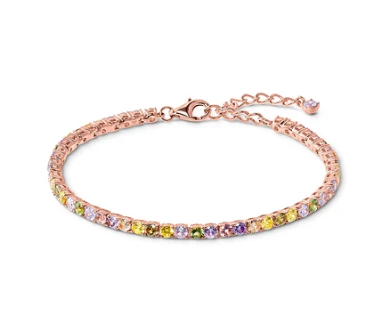 925 Silber Armband Tennis Multicolor.