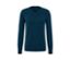 Petrolfarbener Pullover mit V-Ausschnitt.