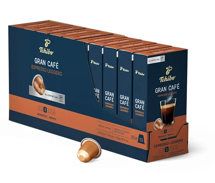 Packung Gran Café Espresso Leggero - 100 Kapseln.
