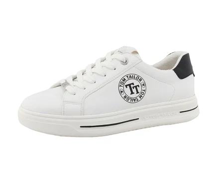 Weiß-schwarzer Tom Tailor Sneaker aus PU.