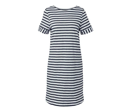 Gestreiftes Jerseykleid.