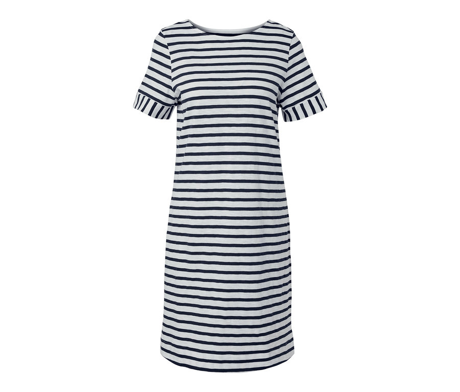 Gestreiftes Jerseykleid.