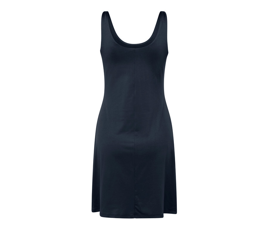 Blaues Sportkleid mit Radler.