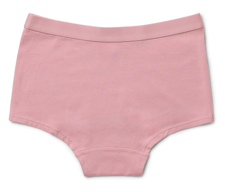 Ein einzelner altrosa Mädchen-Panty aus einem 7er-Set liegt auf einem weißen Hintergrund.