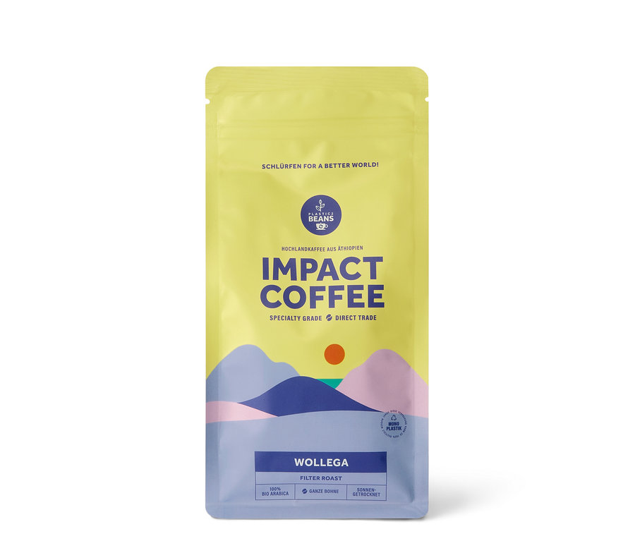 Verpackung von Impact Coffee Wollega Omni-Roast Bio - 250g Ganze Bohne.