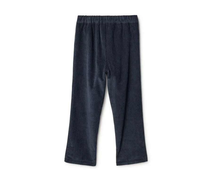 Dunkelblaue Cordhose mit elastischem Bund.