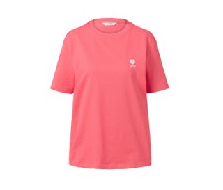 Roséfarben mit weisser Stickerei