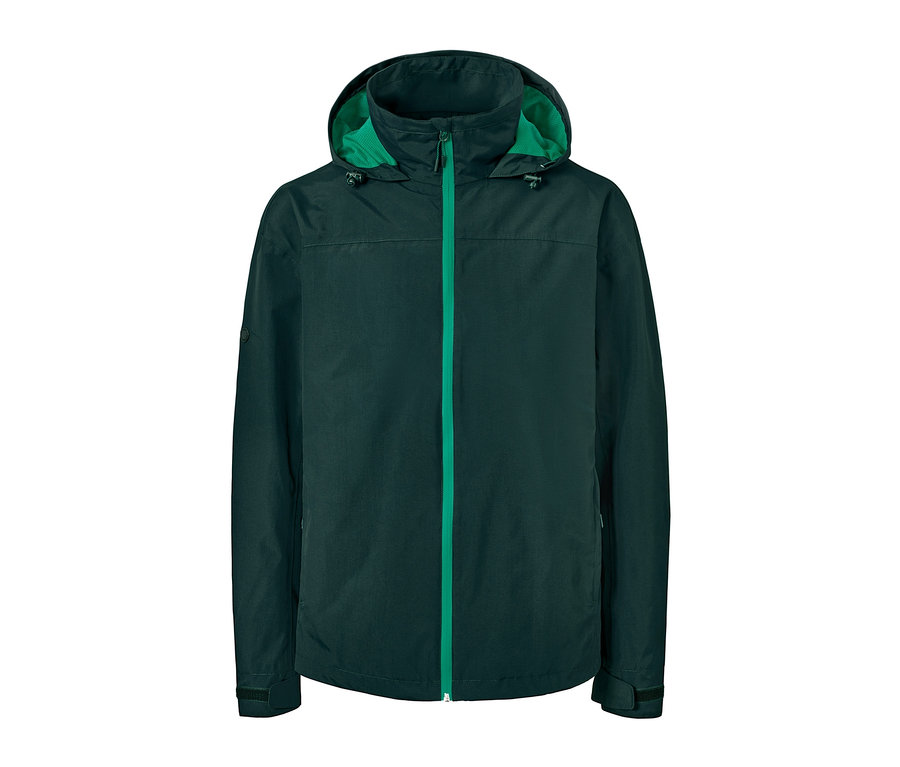 Grüne Outdoorjacke.