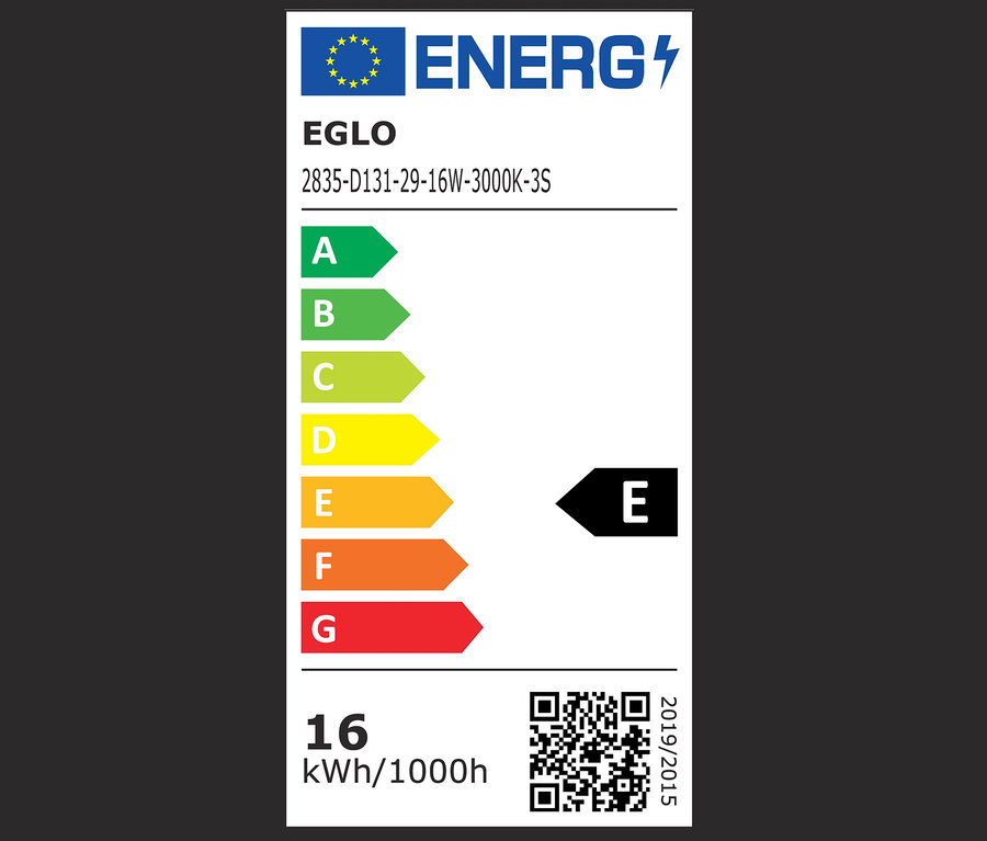 Energielabel der LED-Wand- und Deckenleuchte.