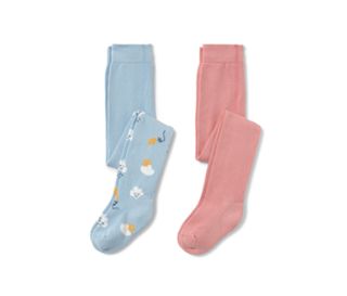 1x hellblau mit mehrfarbigem Wolken-Alloverprint, 1x rosa