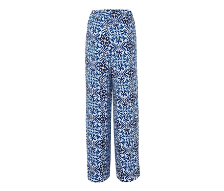 Blaue bedruckte Palazzohose.