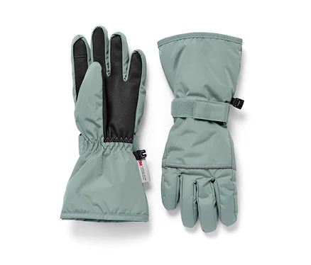 Grüne Kinder-Ski- und Winterhandschuhe.