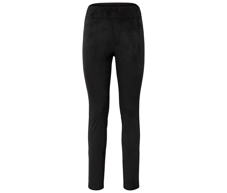 Schwarze Leggings mit Gummibund.