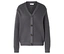 Graue Strickjacke mit V-Ausschnitt und vier Knöpfen.