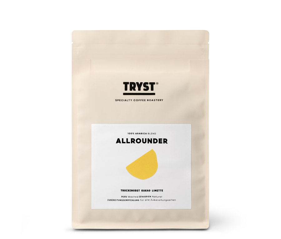 Eine Packung TRYST - Allrounder Omni-Roast - 250 g Ganze Bohne.