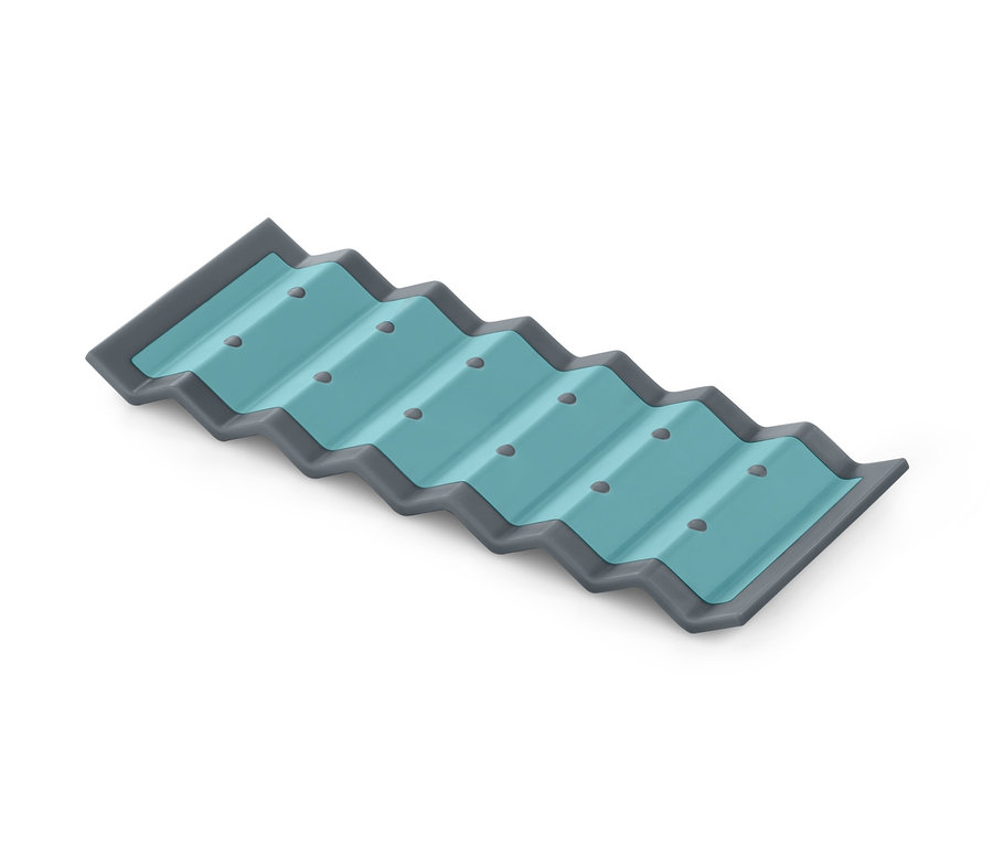 Ein Kühlschrank-Flaschenhalter vor weißem Hintergrund.