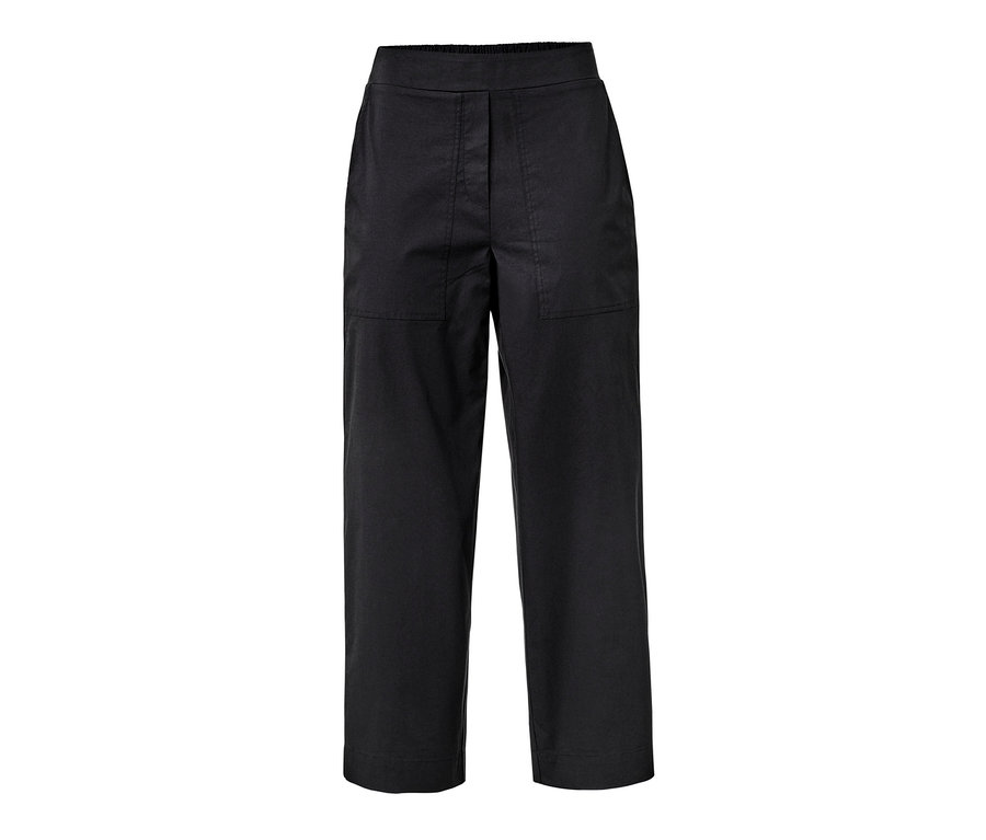 Schwarze Popeline-Hose.