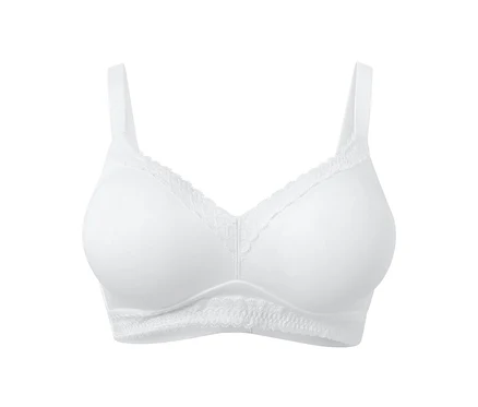 Weißer Soft-BH mit Spitze.