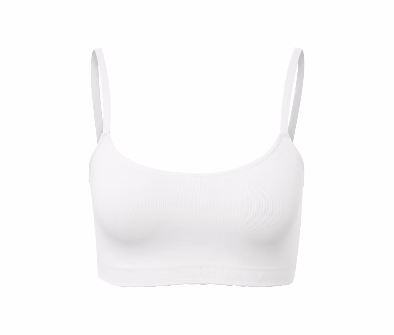 Cremefarbenes Seamless-Bustier mit Spitze.