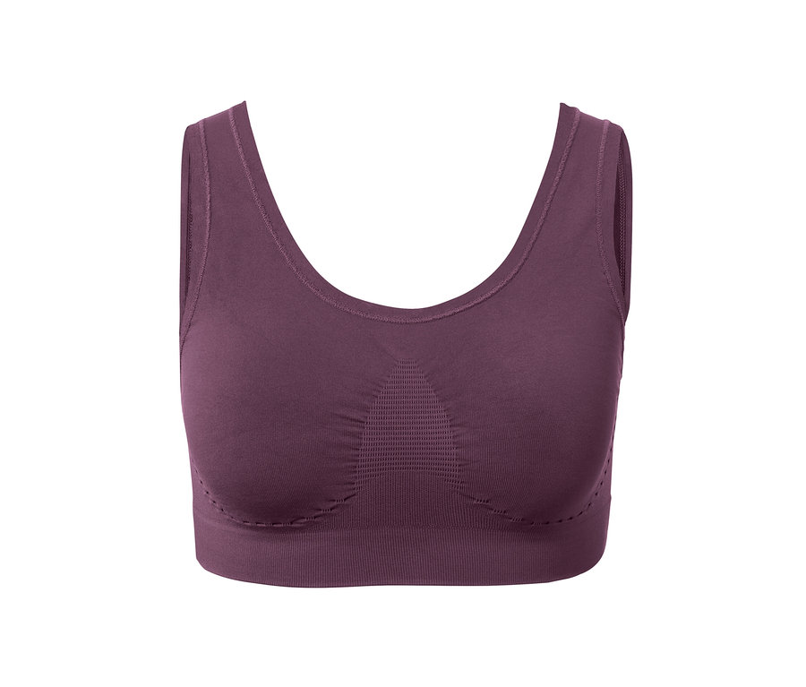 Ein auberginefarbenes Seamless-Bustier.