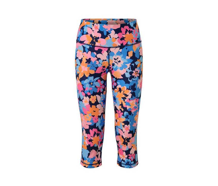 3/4-Sporttight mit Blumenmuster.