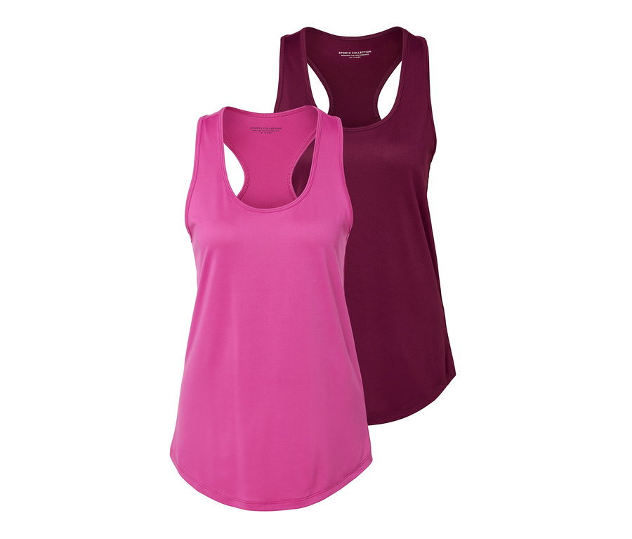 Zwei Funktionstops, eins pink und eins beerefarben.