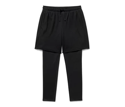 Schwarze Kinder-Sporttight mit Shorts.