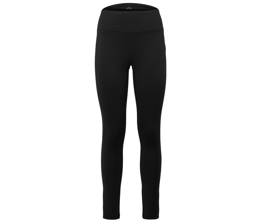 Schwarze Leggings auf weißem Hintergrund.