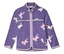 Lila Fleecejacke mit durchgehendem Reißverschluss und Einhornmuster.