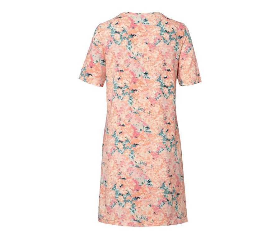 Nachthemd mit kurzen Ärmeln und Blumenmuster.