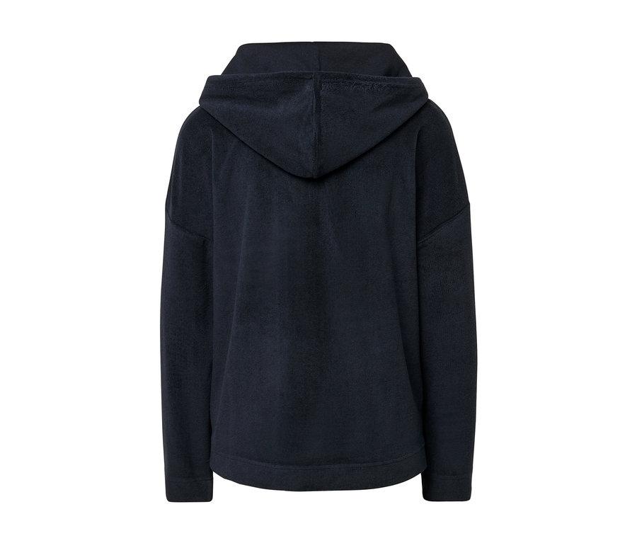 Rückansicht eines Frottee-Hoodies.