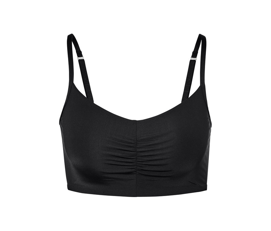 Schwarzes Bustier mit verstellbaren Trägern.