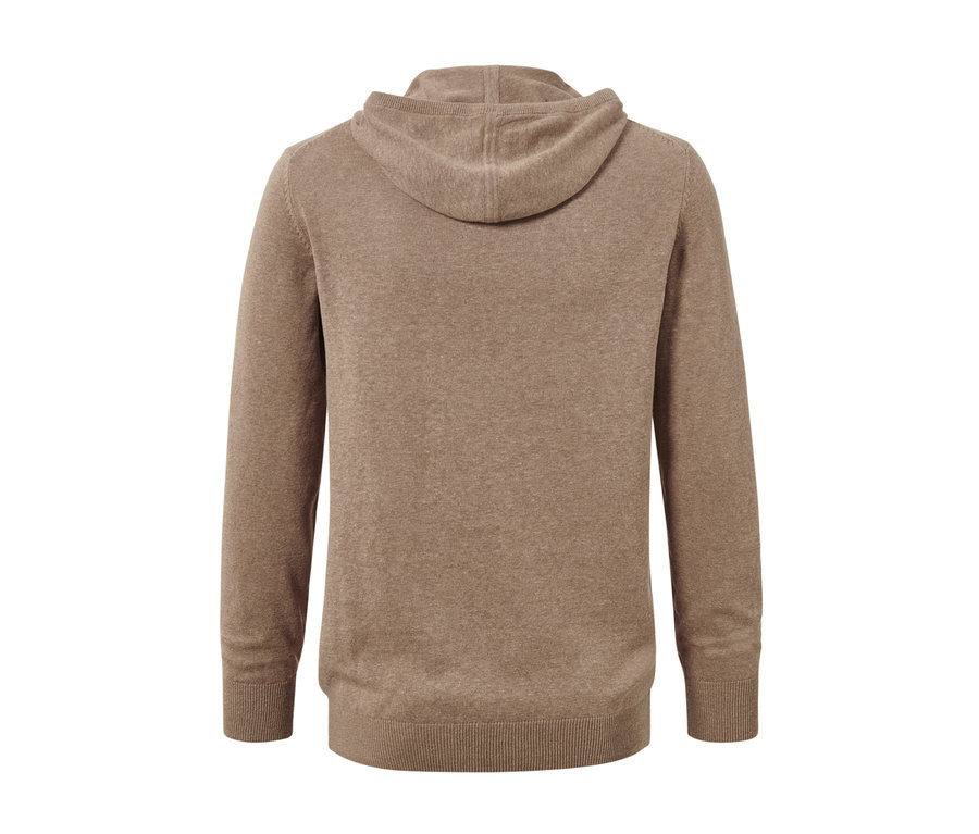 Rückansicht eines Strick-Hoodies.