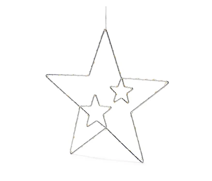 Ein kleiner LED-Metallstern zum Aufhängen.