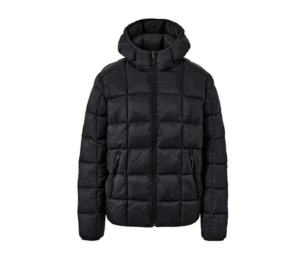 Schwarze Steppjacke.