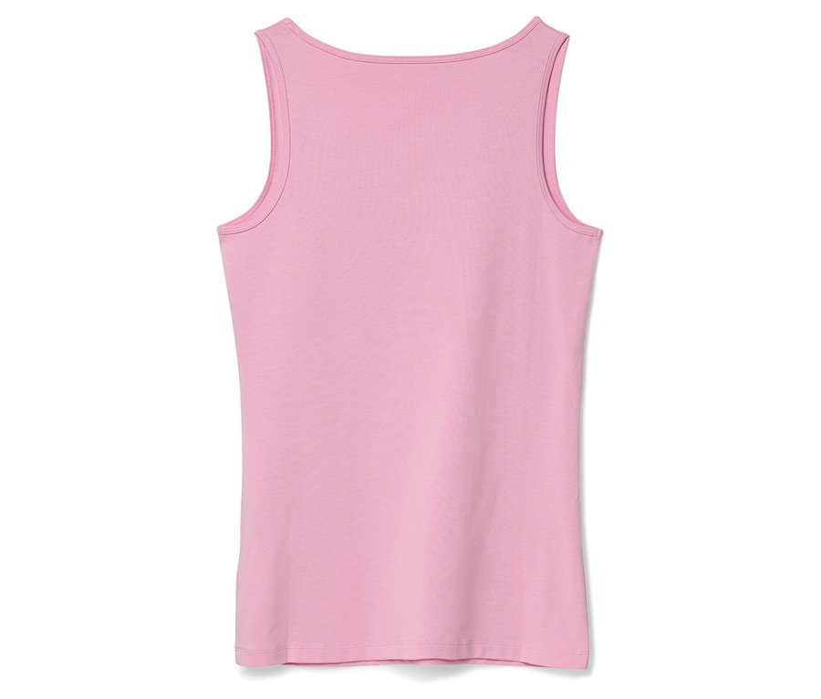 Rückansicht eines rosa Tanktops.