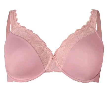 Rosa BH mit Spitze am oberen Rand der Cups.
