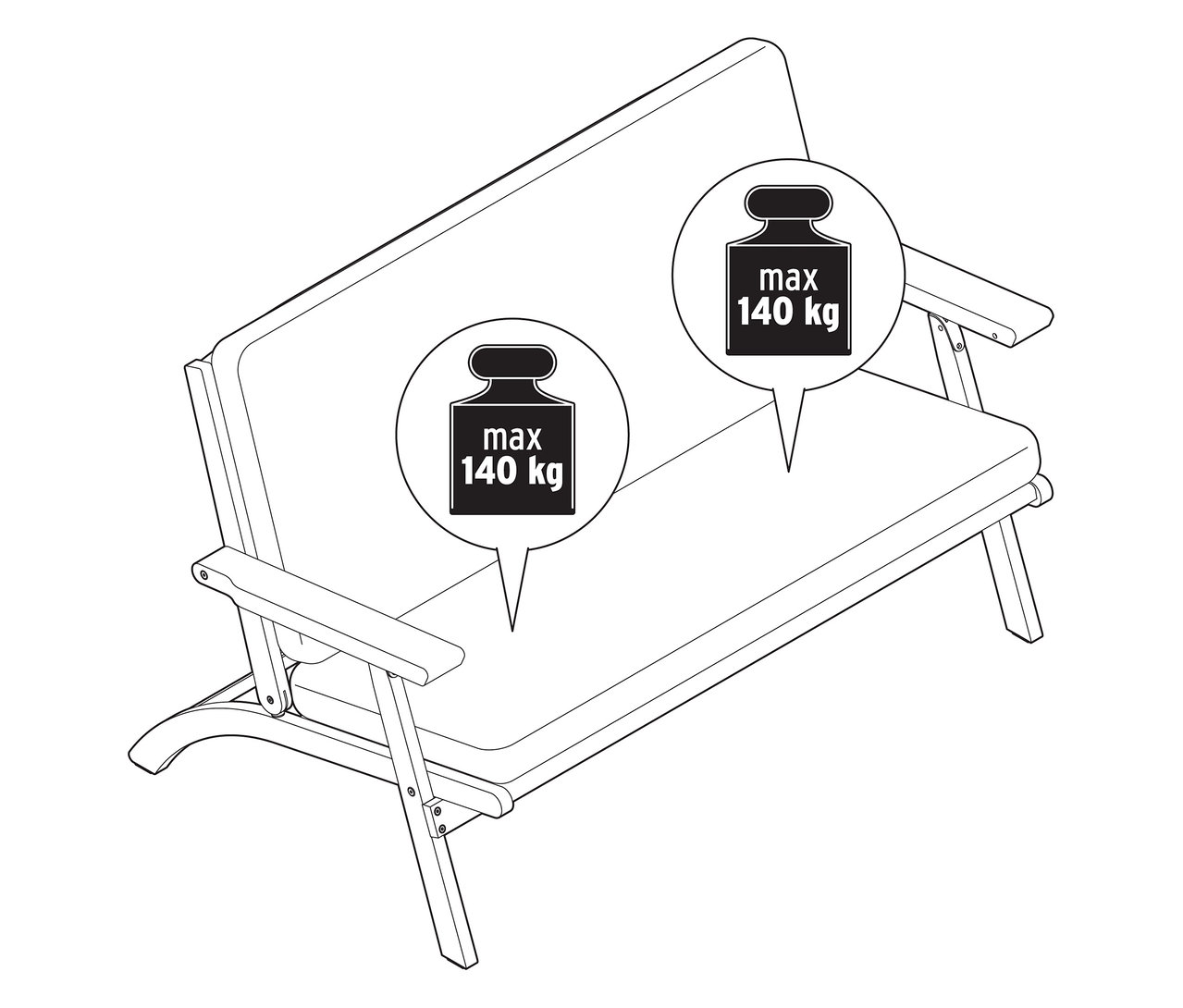 Zusammenklappbares Garten-Lounge-Set mit Premium-Kissen, 4-teilig mit Gewichtsbeschränkung.