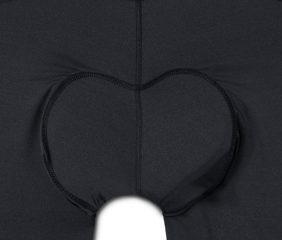 Detailaufnahme einer schwarzen Fahrradhose.
