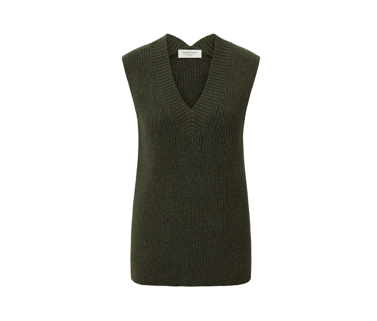 Grüner Strick-Pullunder.