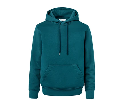 Petrolfarbener Hoodie.